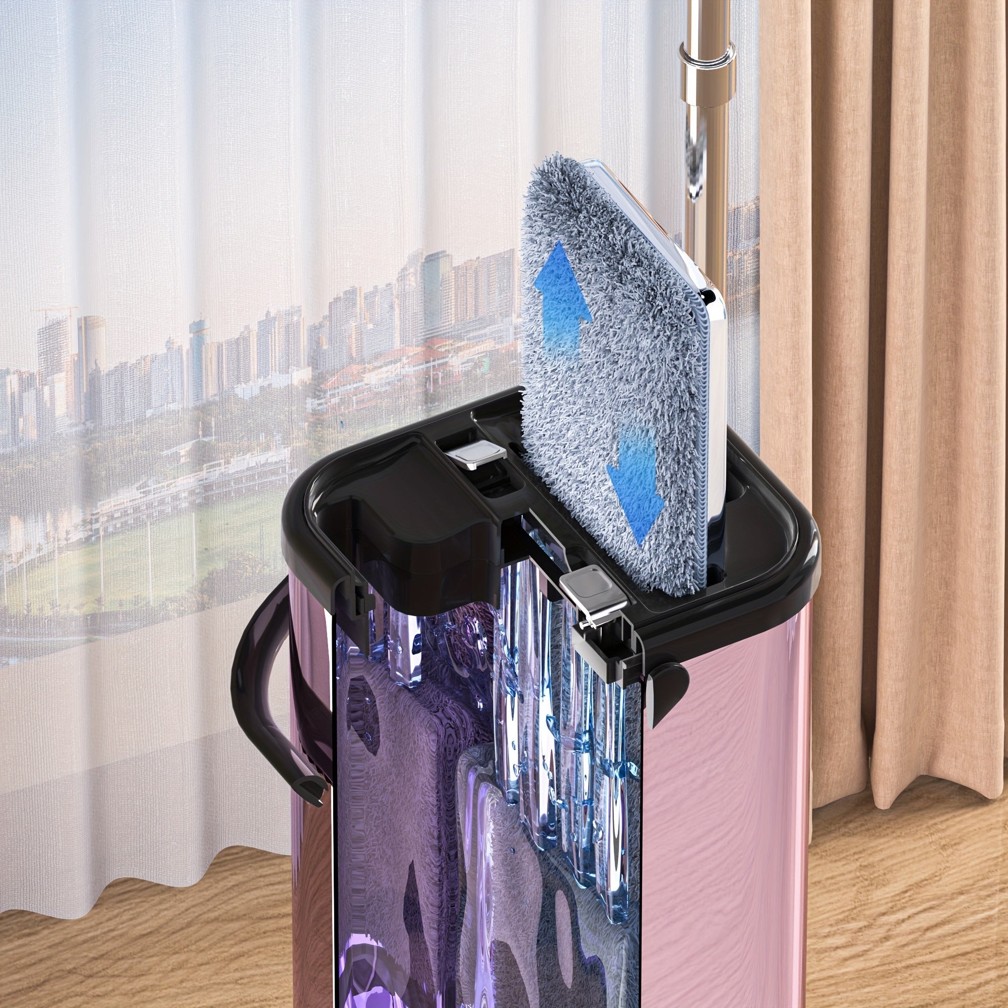 Mopa revolucionaria de microfibra con función de rasgado para limpieza en húmedo y en seco