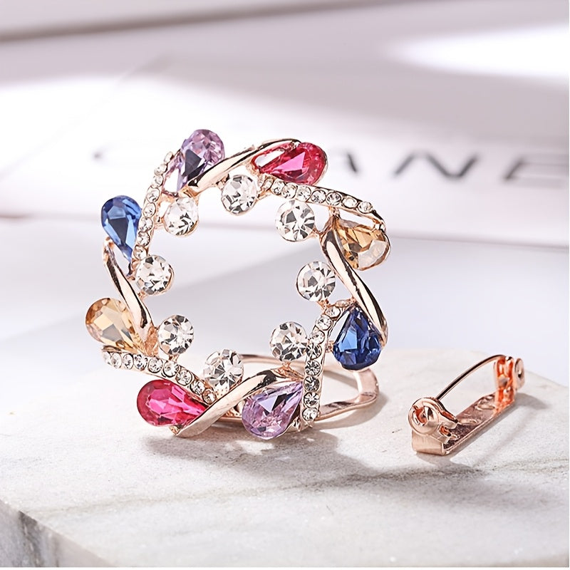 Women's Rhinestone Scarf Clips Safety Pin Fashion Accessory Gift