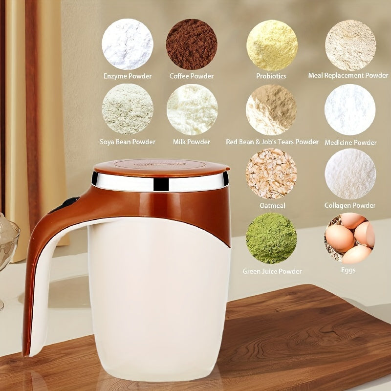 Stainless Steel Self-Stirring Coffee Mug Compact Reusable Travel Cup