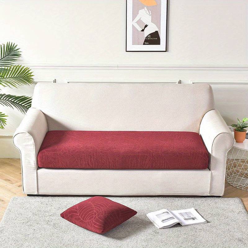 Waterproof Jacquard Sofa Cushion Cover with Leaf Pattern for 1/2/3-Seater and Sectional Sofas Machine Washable Living Room Home Decor