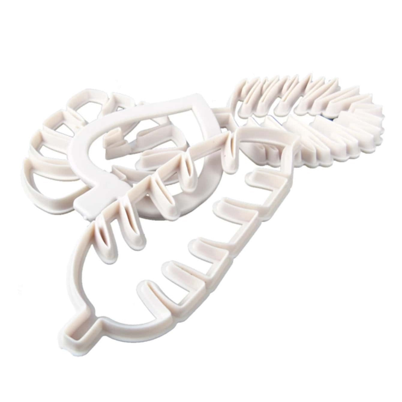 Tropical Leaf Cookie Cutter Set 4 Shapes Agave Monstera Fern Pastry Tools