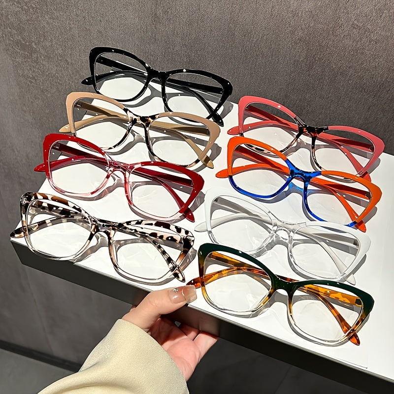 Women Cat Eye Glasses with Clear Lenses Y2K Style Acetate Anti-Blue Light Computer Eyewear