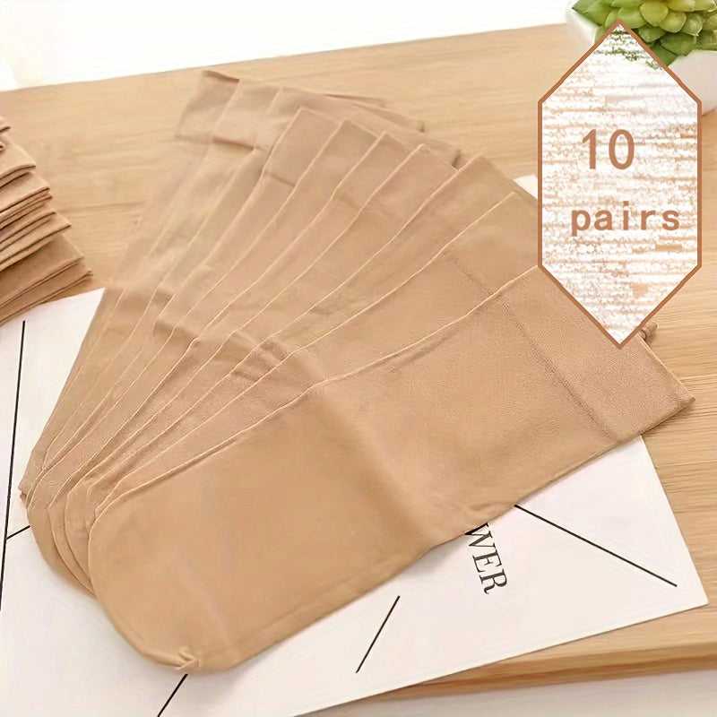 10 Pairs Breathable Elastic Tube Socks Soft Durable Solid Color for Travel