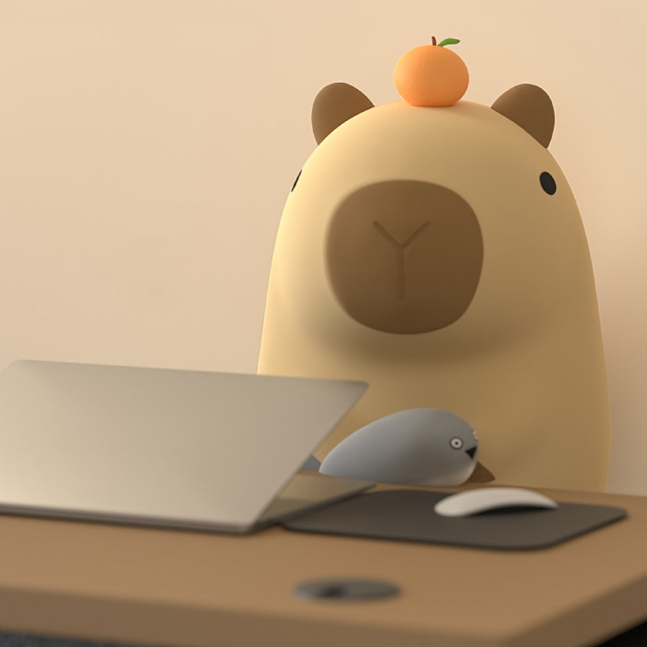 Cartoon Capybara Night Light USB Rechargeable Touch Lamp for Bedroom