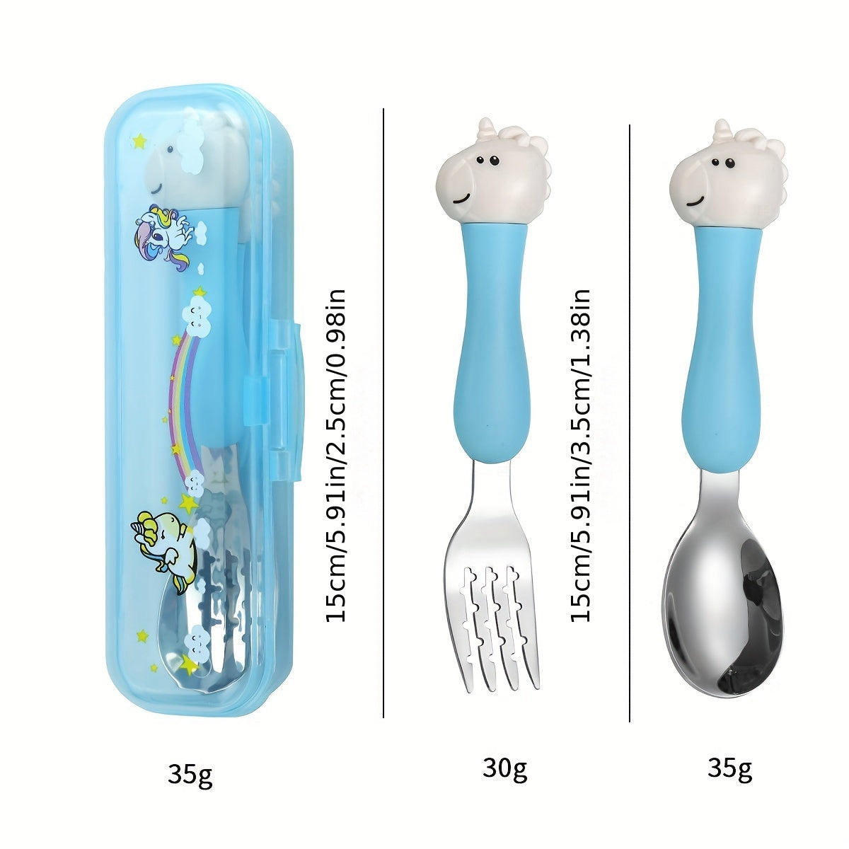 Children's Dinosaur Dinnerware Set Stainless Steel Fork and Spoon for Kids