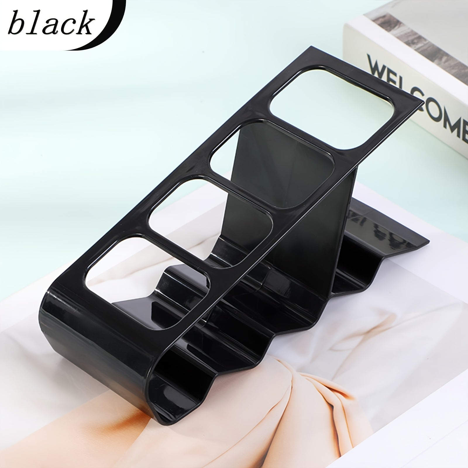 Multi-Function Remote Control Holder Organizer for Up to 4 Remotes in Black Brown White