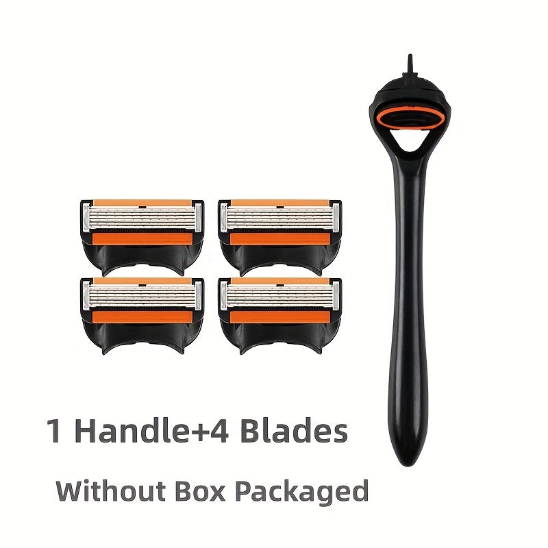 Men's Disposable Razor Set with Metal Blades, 1 Handle and 4, 8, or 12 Blades