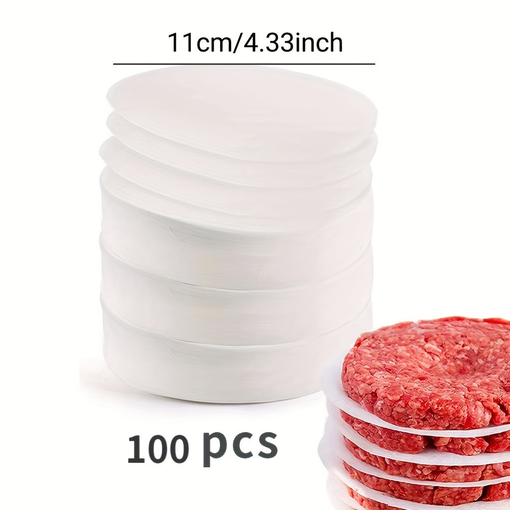 100 Pieces Non-Stick Hamburger Patty Paper for Burgers and Freezing