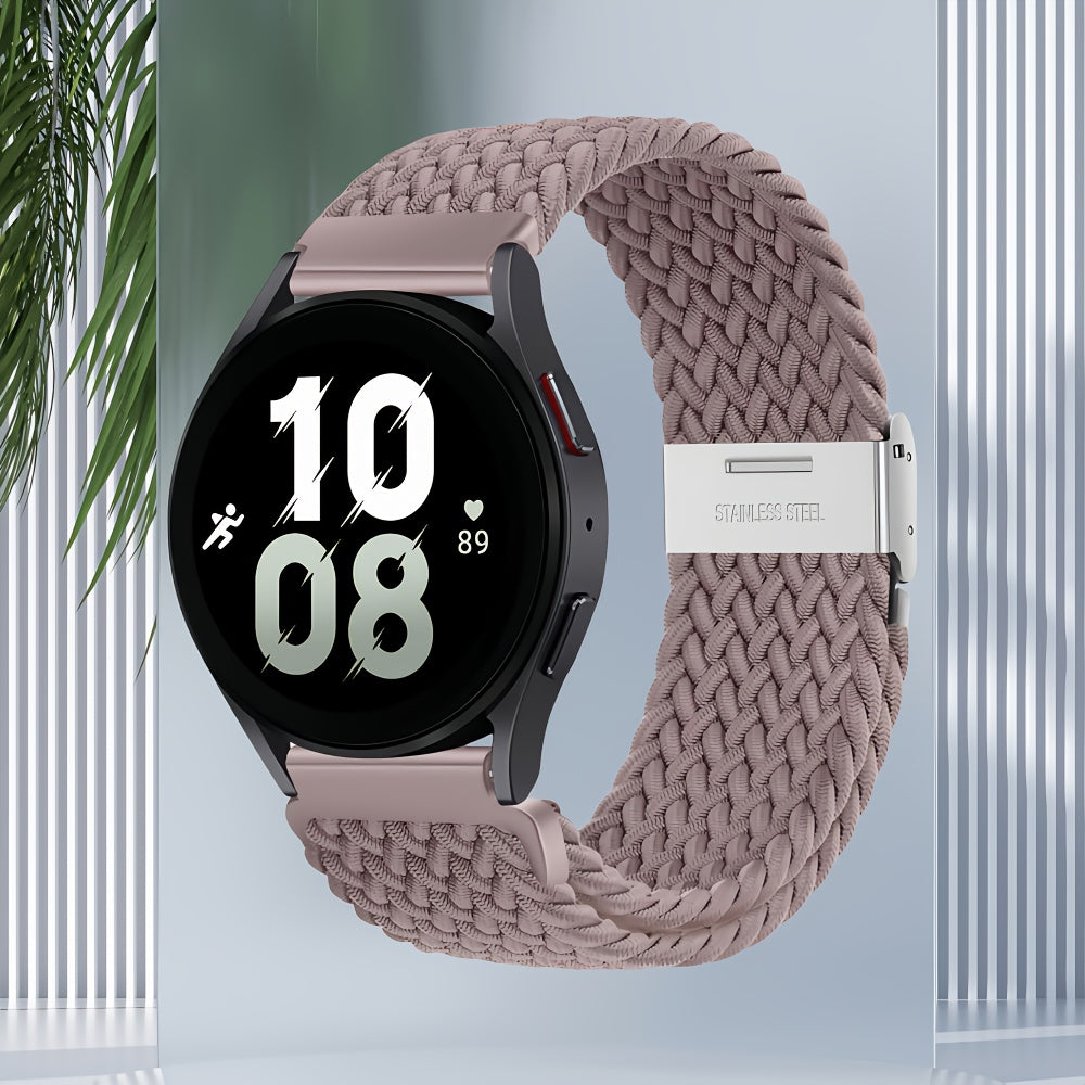 Nylon Braided Sport Loop Band for Galaxy Watch 4 5 6 7 and Active 2 3 4 5 22mm Strap for Men Women