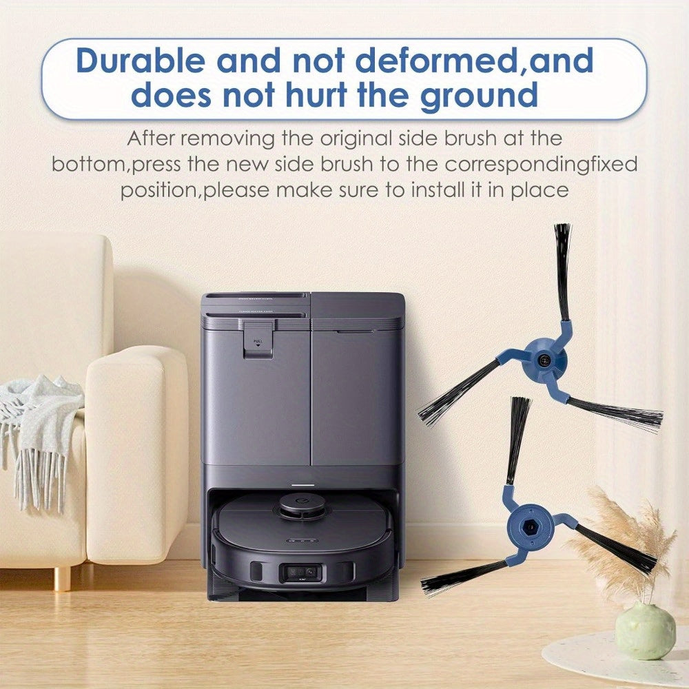 10 dona almashtirish yon cho'tkalar robot changyutgich uchun mustahkam plastmassa, ko'k kliplar