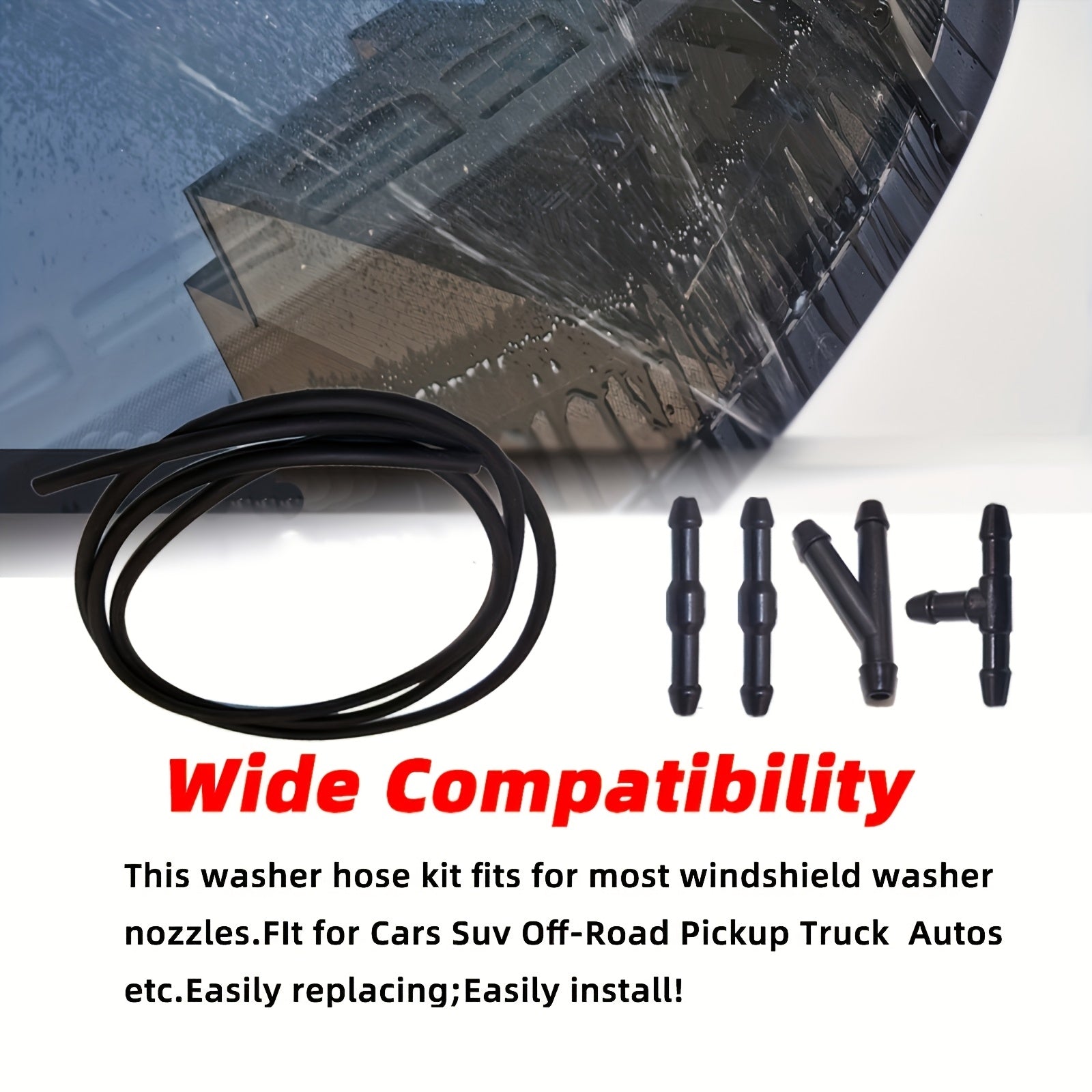 Windshield Washer Hose Kit 2M Universal Water Pump Connectors