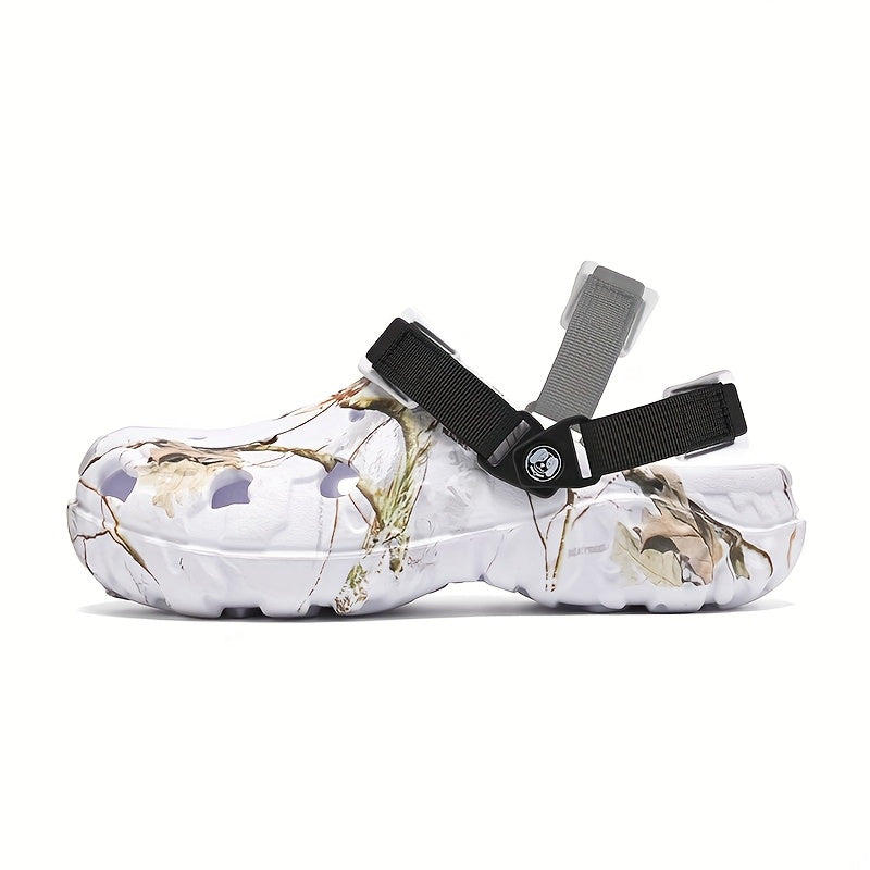 Unisex Camouflage Print EVA Clogs Breathable Summer Sandals with Adjustable Strap
