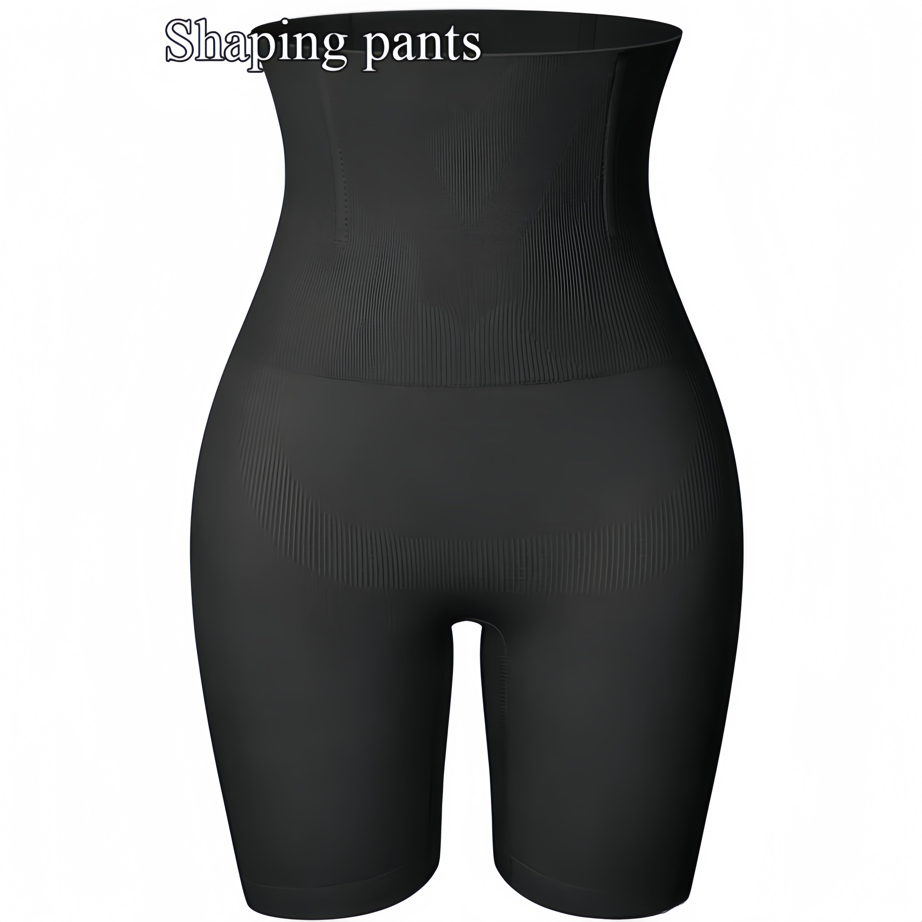 Women's High-Waist Seamless Shapewear Shorts Tummy Control Butt Lifting Postpartum Black Beige