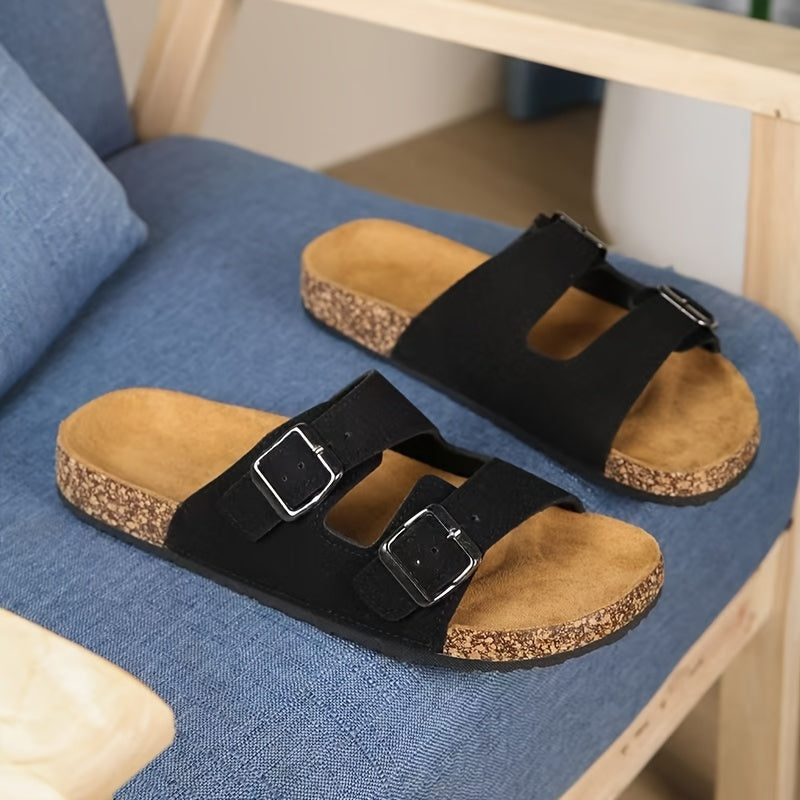 Erkaklar uchun retro uslubdagi slaydlar, ichki/tashqi foydalanish uchun moslashtiriladigan, sirpanmaydigan yumshoq taglik bilan, 4 rangda.