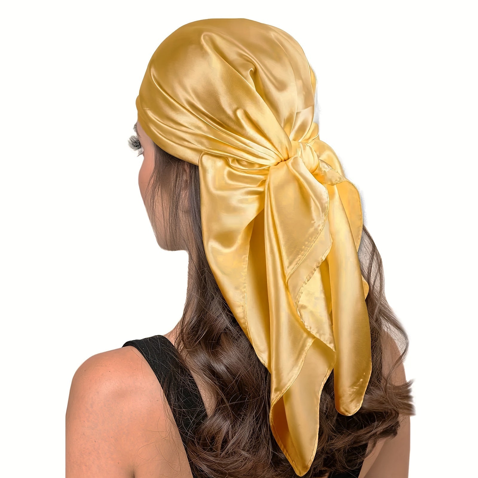Square Satin Headscarf 89.99cm Casual Hair Wrap for Sleeping and Styling