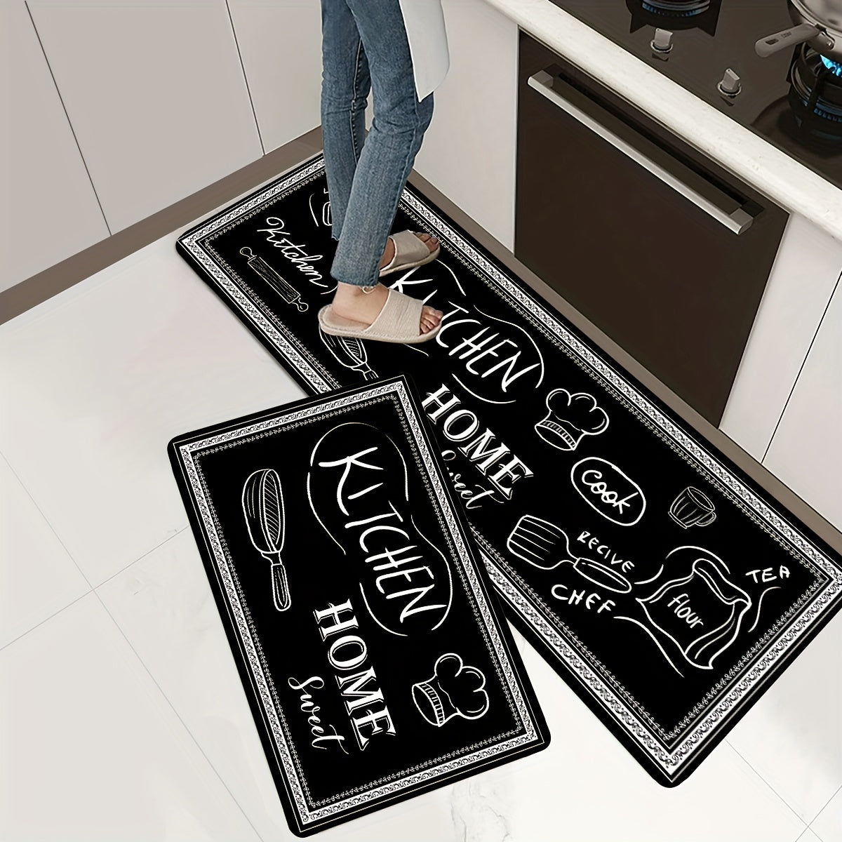 Conjunto de alfombrillas absorbentes e impermeables para cocina, antideslizantes y antifatiga para el hogar y la lavandería