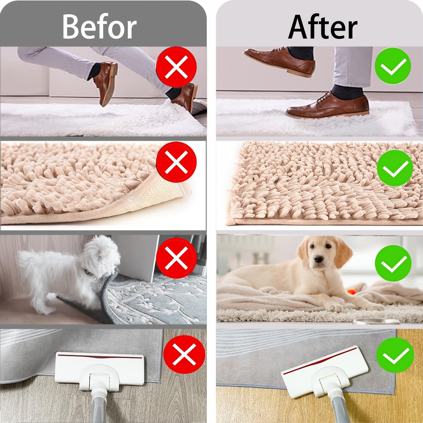 12-Pack Silicone Non-Slip Carpet Grip Tape for Hardwood Floors and Tiles