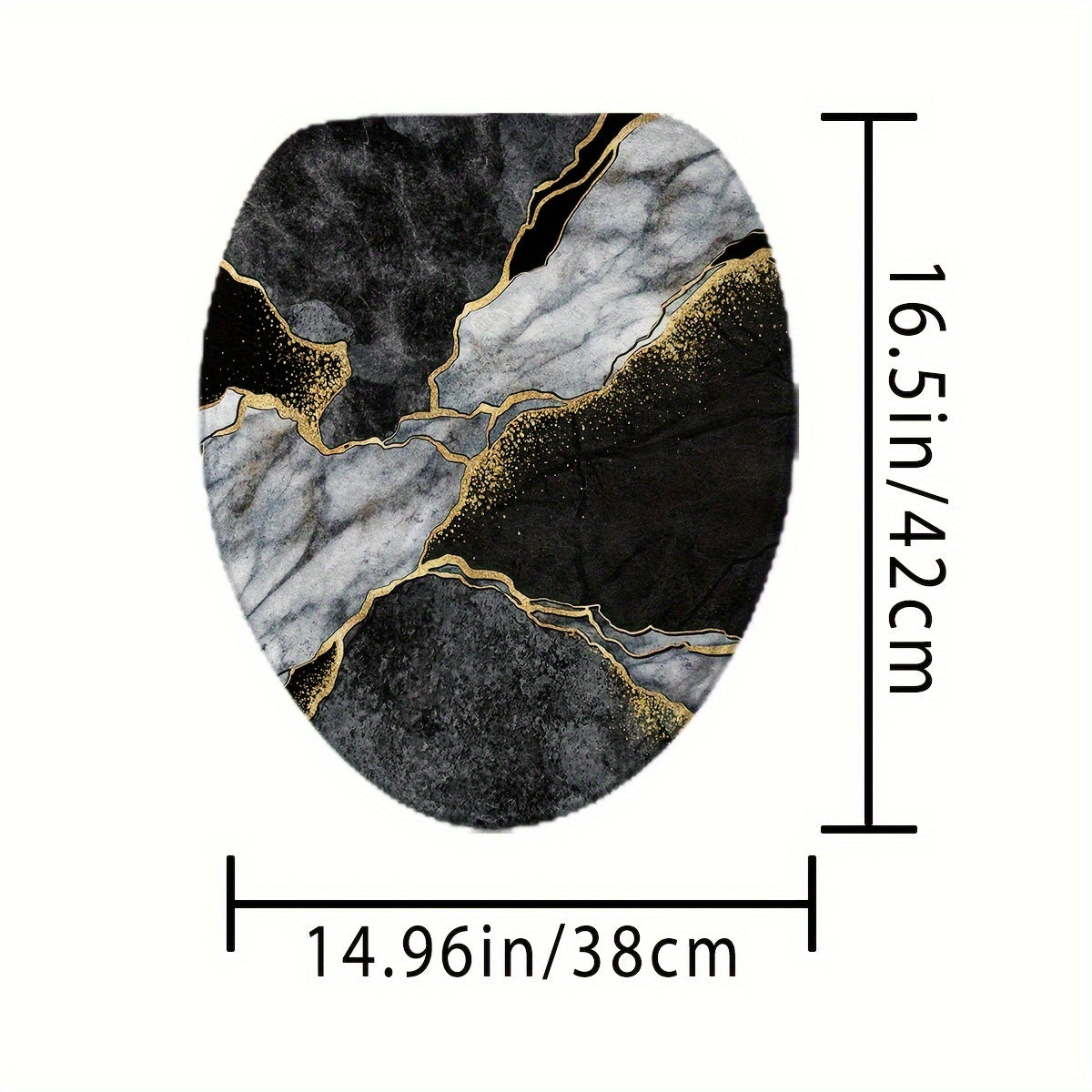 Marble Texture Shower Curtain Set with Black White Gold Crack Pattern Includes Hooks Bathroom Accessories