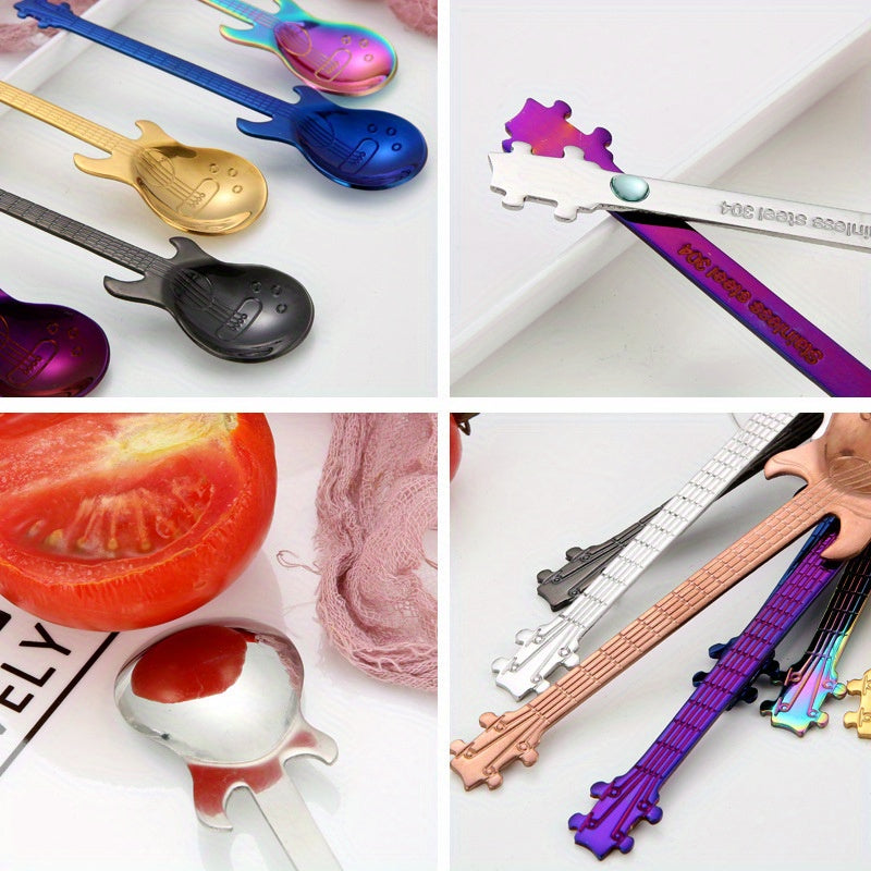 Titanium-Plated Stirring Spoon Guitar Handle Stainless Steel Bar Tool