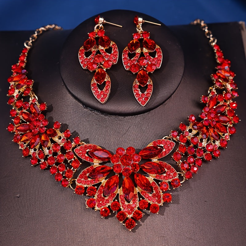 Vintage Jewelry Set with Rhinestone Accents for Dressy Occasions