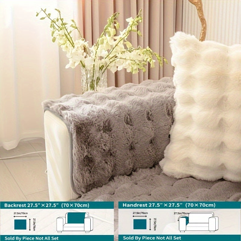 Winter Plush Sofa Cover Anti-Slip Dustproof Slipcover for Couch Living Room Bedroom