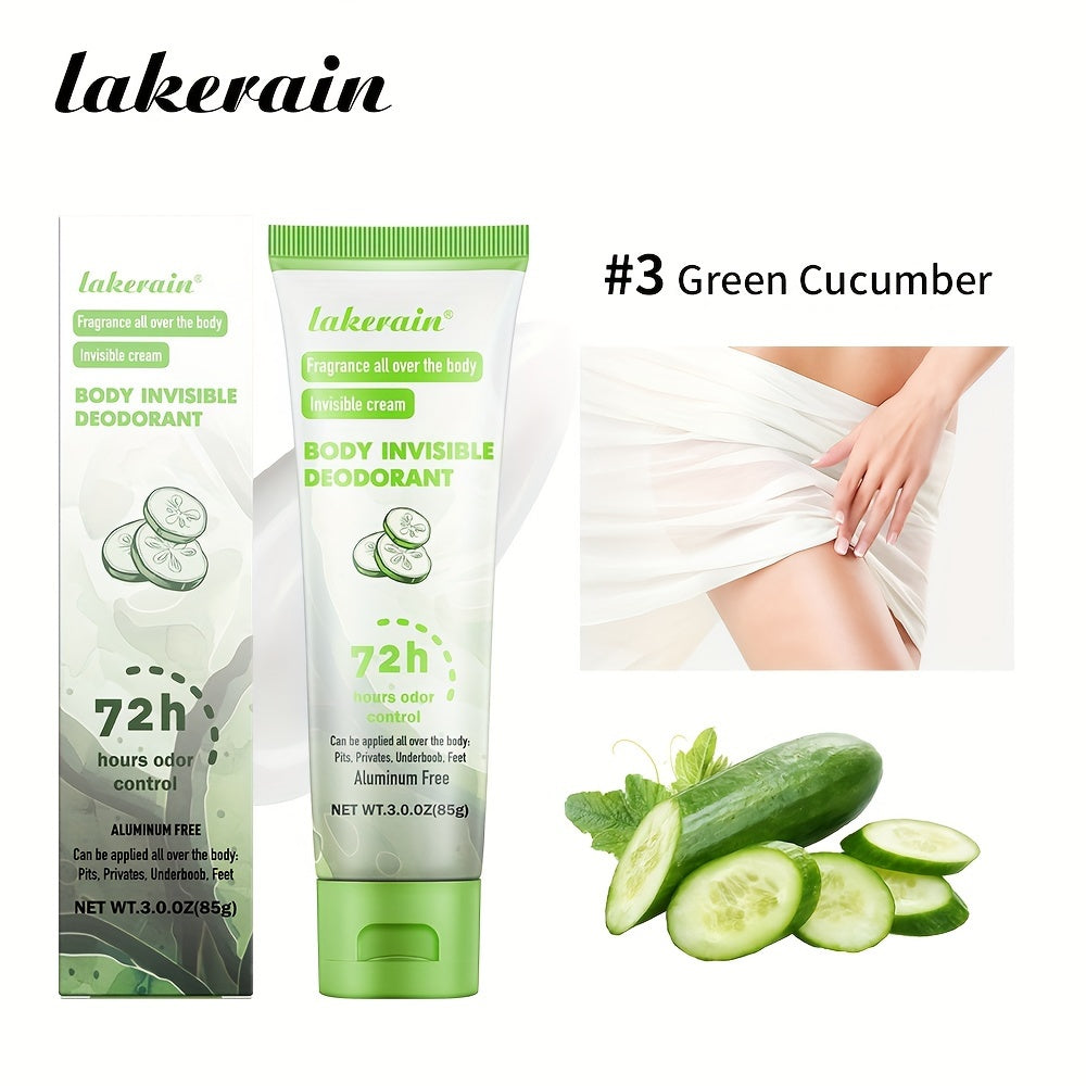 Lakerain Невидимый Дезодорант для Тела, 72 Часа Защиты от Запаха, Без Аллюминия, 3.0Oz (85G)
