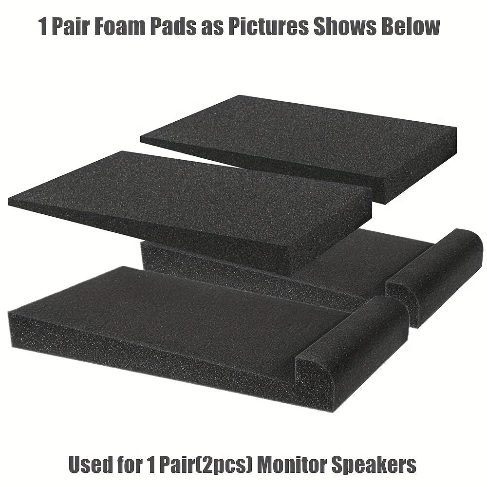 High-Density Acoustic Foam Speaker Isolation Pads Black 29.46cm x 19.51cm x 3.99cm for Studio Monitor Sound Improvement
