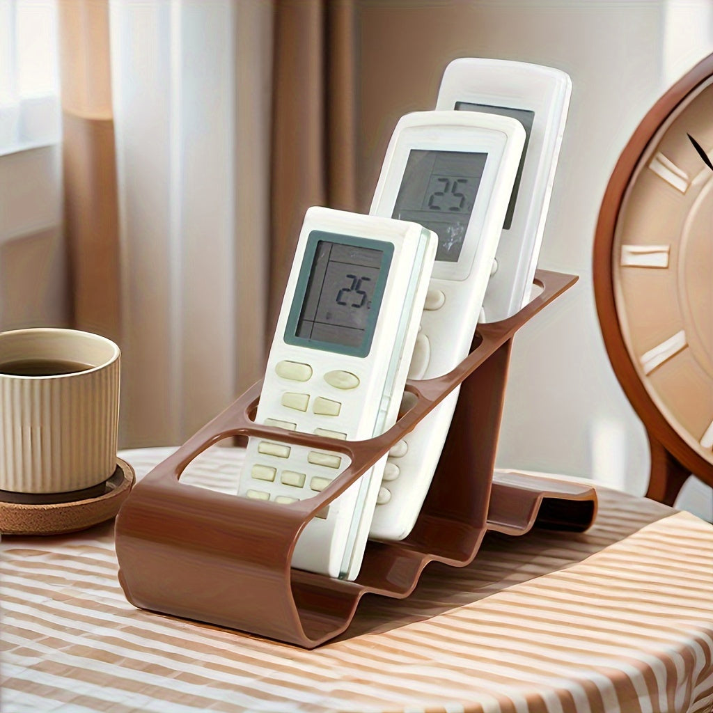 Multi-Function Remote Control Holder Organizer for Up to 4 Remotes in Black Brown White
