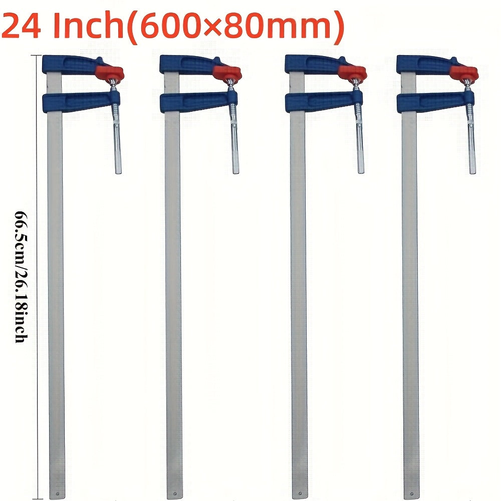 Set of 4 Cast Iron F Clamping Rods with Quick Slide Adjustable Wood Clamps 6 12 24 Inches