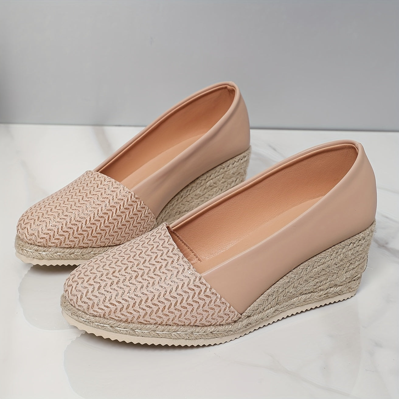 Women’s Casual Striped Wedge Heels with Spike Embellishments Synthetic Platform Shoes