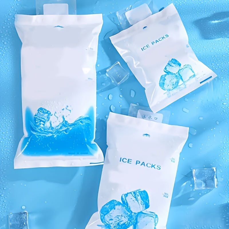 Set of 5 to 10 Reusable Ice Packs for Food Storage and Cold Chain Preservation
