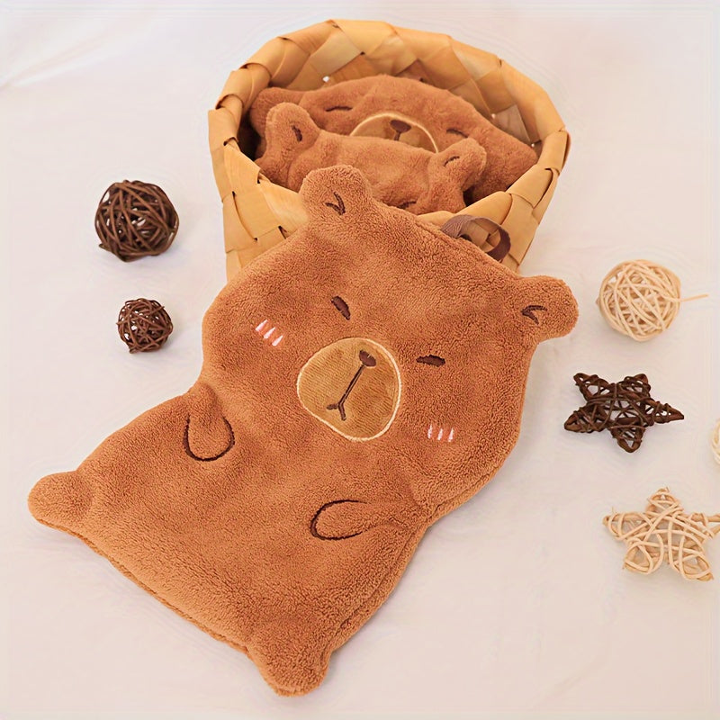 Одно полотенце для рук Kapibala, висящее, из кораллового велюра, не линяет и быстро сохнет, идеально подходит для кухни и ванной.