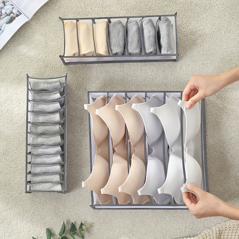 Organizador de ropa interior y calcetines con 6 compartimentos de malla para armario de dormitorio