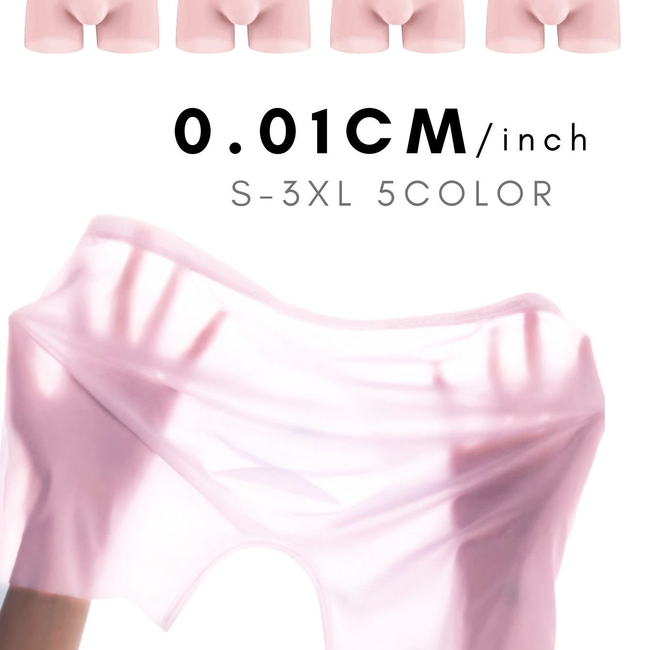 Pack de 4 bóxers semi-translúcidos transpirables para hombre, ropa interior delgada, elástica y fresca