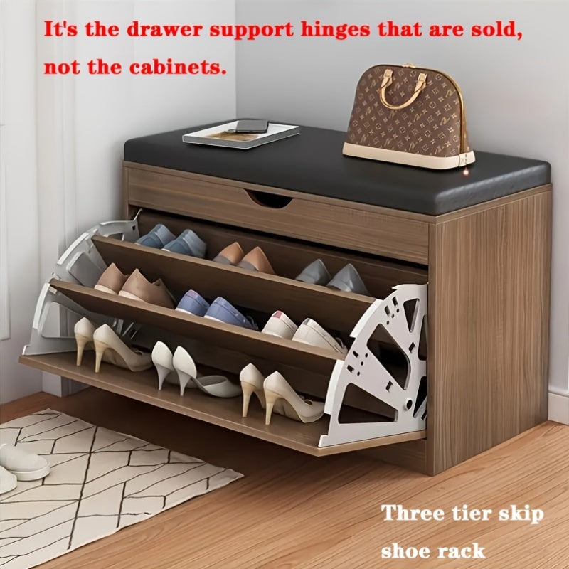 Organizador de cajones en tono plateado con cajones abatibles y soportes de acero inoxidable