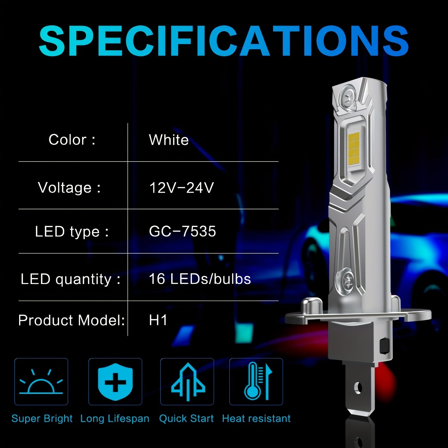 2 шт. светодиодных противотуманных фар для автомобиля H1 6000K яркий антизапотевание 12V Plug and Play