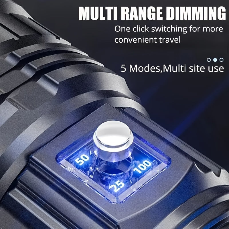 Ichki va tashqi foydalanish uchun o'rnatilgan batareyali qayta zaryadlanadigan LED chiroq va COB orqa chiroq.