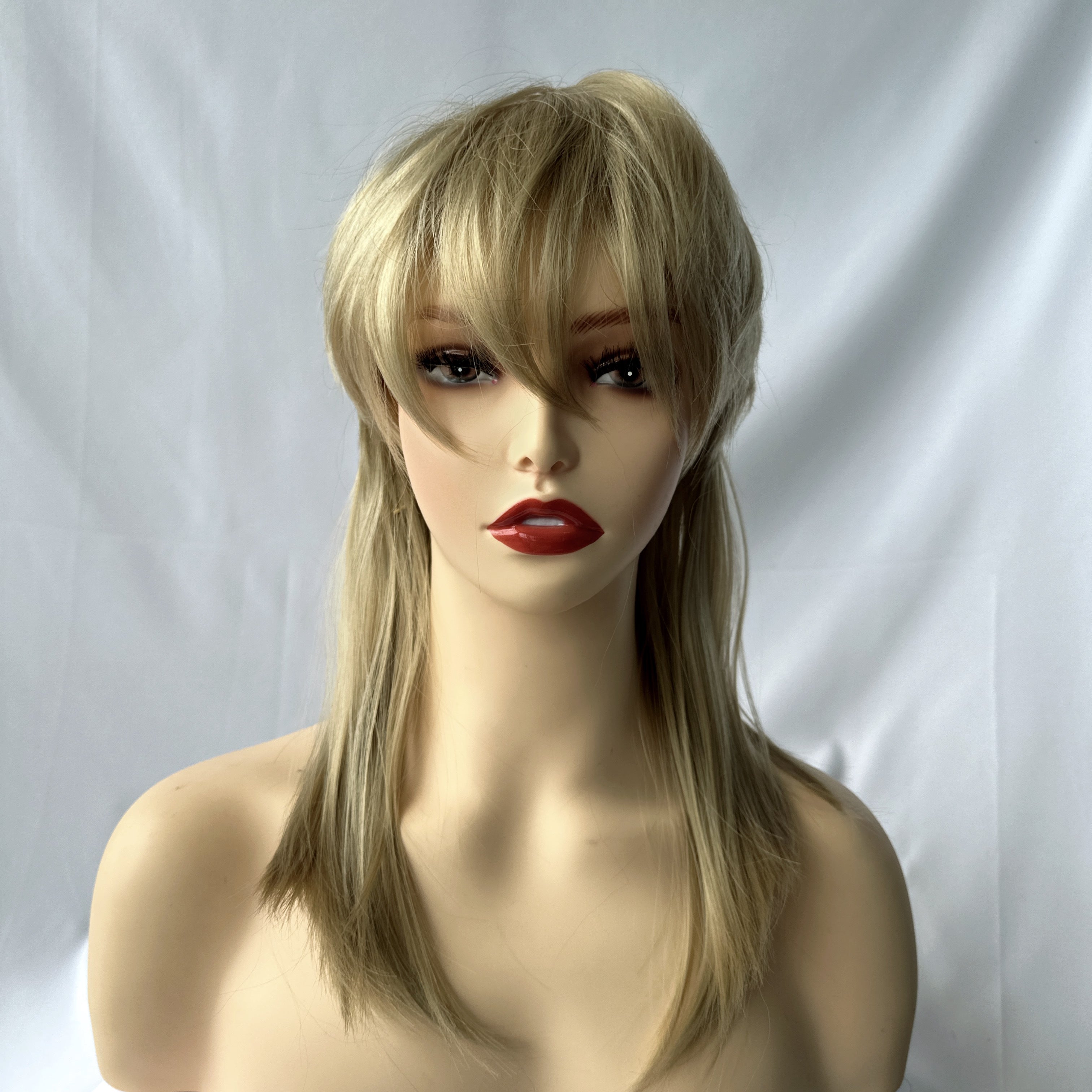 Red Long Tail Wig for Anime Cosplay Heat Resistant Hair Extension