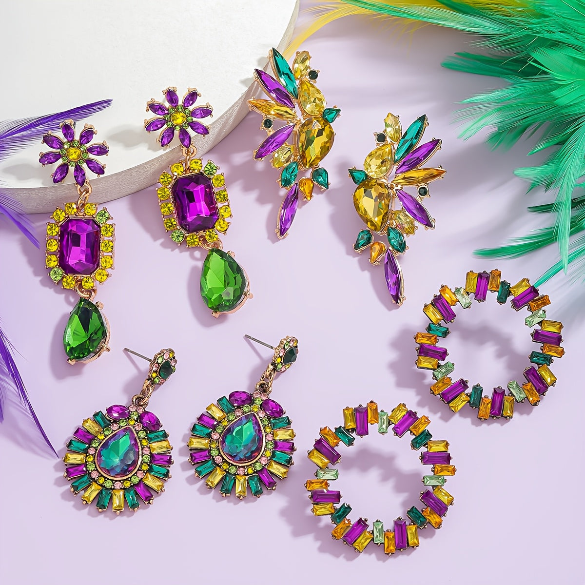 Богемные серьги-каффы с камнями-стразами в виде крыльев, висячие украшения для праздничных случаев