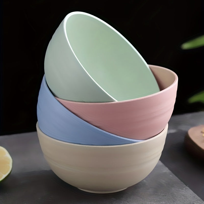 4-Pack Plastic Bowls Set Drop-Proof Non-Stick Food Storage Dishes