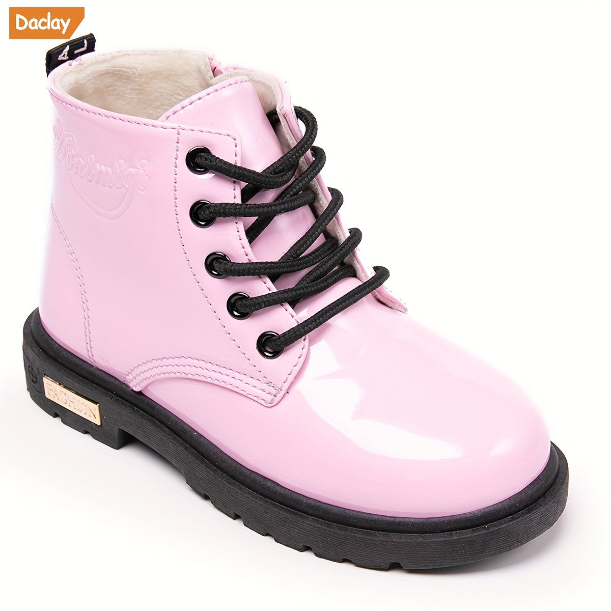 Kids Fleece-Lined Cartoon Ankle Boots for Boys and Girls Faux Leather Rubber Sole