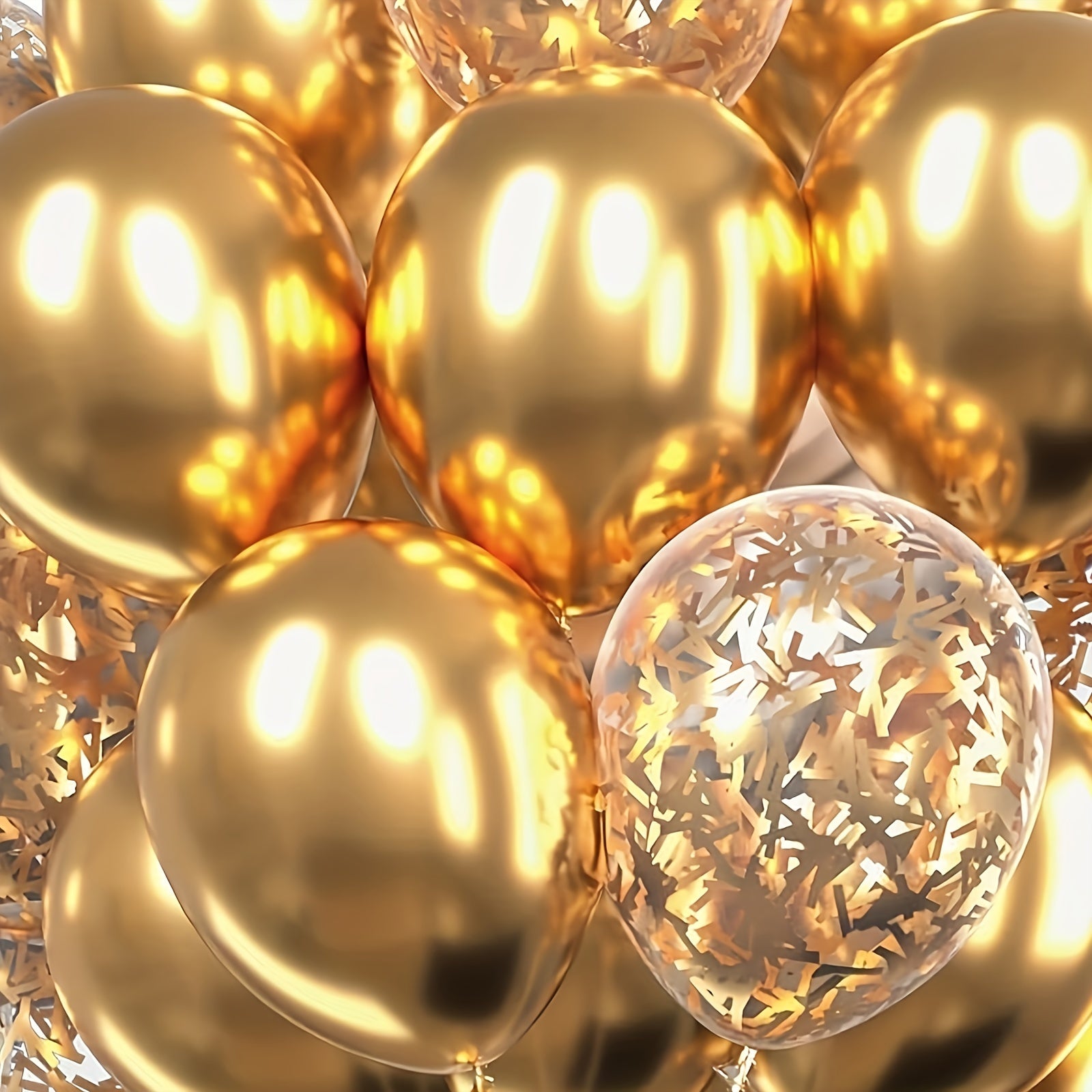 31pcs Metallic Golden Latex Balloon Set for Weddings Birthdays Valentine's Day Ramadan