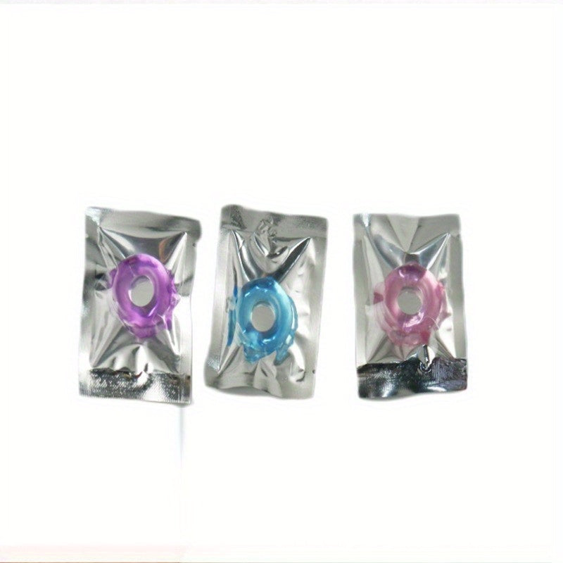 Men Soft Stretchy Cock Rings Set with Colorful Designs for Delay Control
