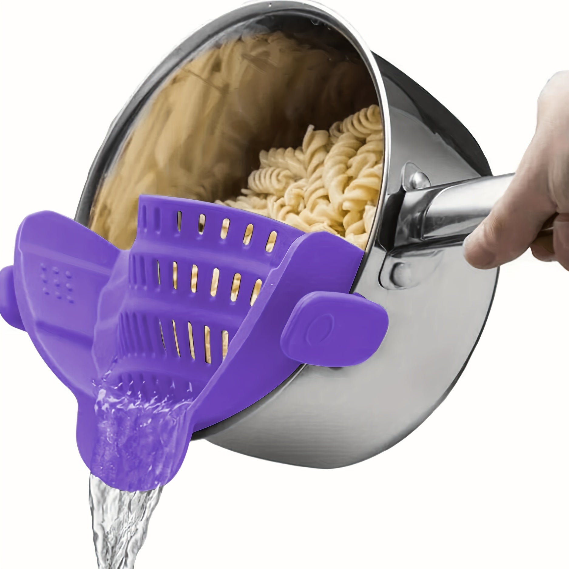 Adjustable Plastic Clip-On Strainer for Pots and Pans, Kitchen Colander