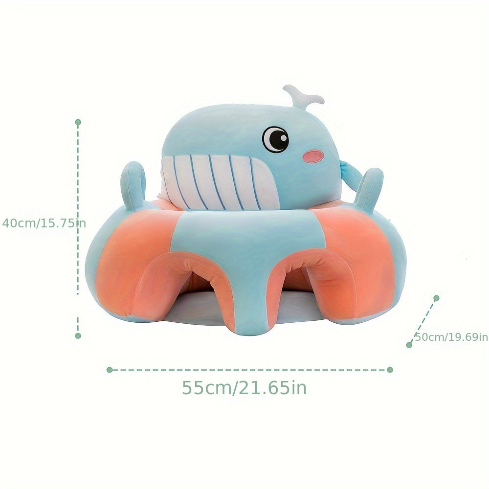 Kids' Animal-Shaped Learning Chair Plush Floor Seat for Posture and Hip Growth Ages 4 Months to 14 Years Orange Grey Pink Blue