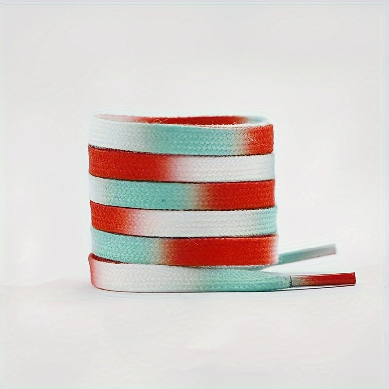 Unisex Canvas Shoelaces Vibrant Tie-Dye Multicolor for Sneakers and Sports
