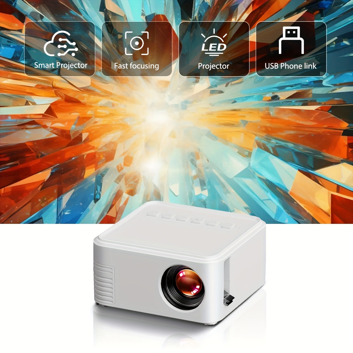 Mini Pro 4K Portable LED Projector for Home Theater with HDMI and Bluetooth
