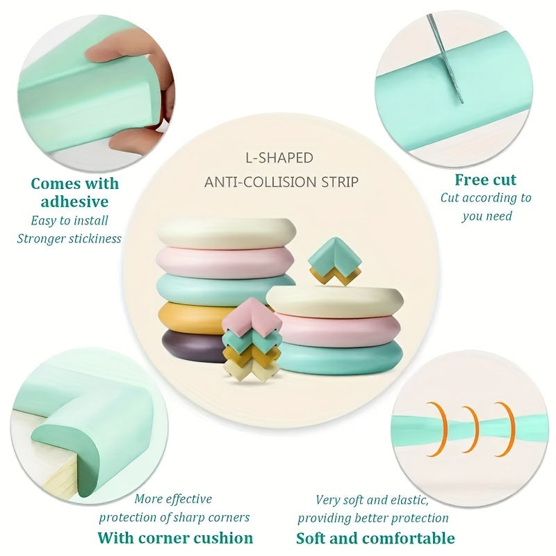 L-Shaped Anti-Collision Strip for Table Corners Wall and Stair Edge Protection