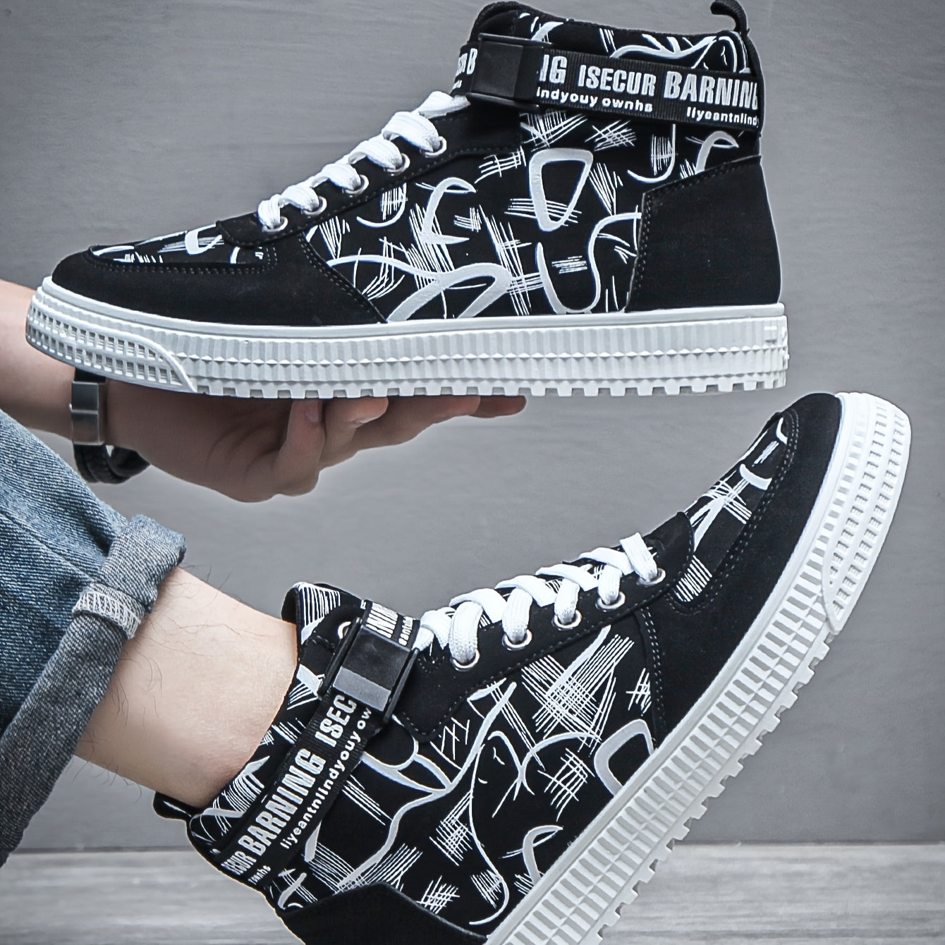 Erkaklar uchun yuqori to'plamli skeyt poyabzallari, ochiq havoda faoliyatlar uchun ideal.