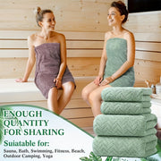 Christmas Bath Towel Set 4-Pack Soft Absorbent Polyester Herringbone Stripe